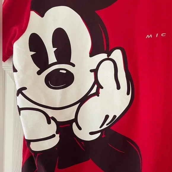 Walt Disney World Women's Red Mickey Mouse Face Tee Sz Large - Picture 4 of 9